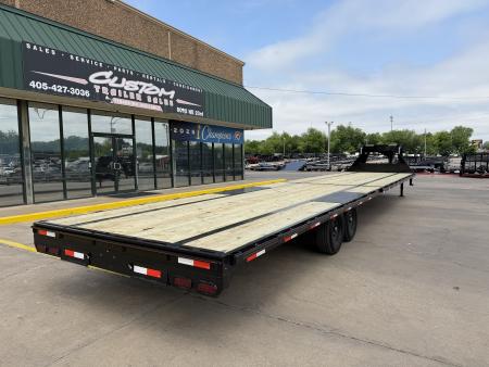 New #144246 2026 MP CUSTOM 40 X 102 TANDEM AXLE 14K FLATBED GOOSENECK W/ SLIDE IN RAMPS