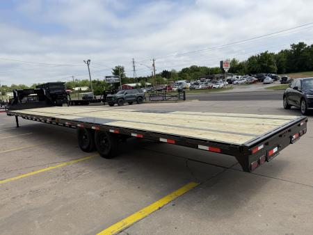 New #144246 2026 MP CUSTOM 40 X 102 TANDEM AXLE 14K FLATBED GOOSENECK W/ SLIDE IN RAMPS