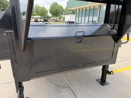 New #144246 2026 MP CUSTOM 40 X 102 TANDEM AXLE 14K FLATBED GOOSENECK W/ SLIDE IN RAMPS