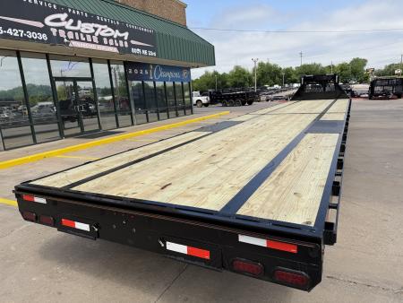 New #144246 2026 MP CUSTOM 40 X 102 TANDEM AXLE 14K FLATBED GOOSENECK W/ SLIDE IN RAMPS