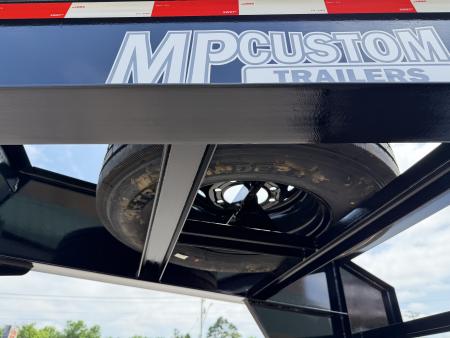 New #144246 2026 MP CUSTOM 40 X 102 TANDEM AXLE 14K FLATBED GOOSENECK W/ SLIDE IN RAMPS