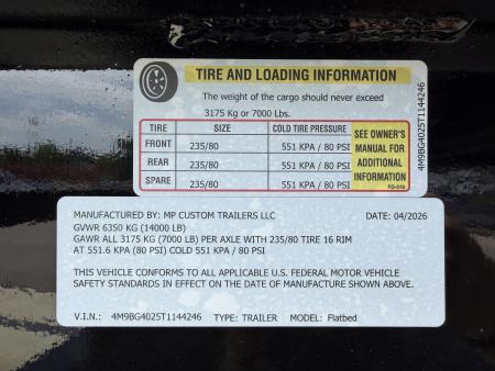 New #144246 2026 MP CUSTOM 40 X 102 TANDEM AXLE 14K FLATBED GOOSENECK W/ SLIDE IN RAMPS