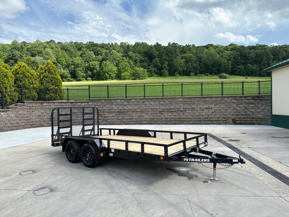 New PJ Trailers 16' Tandem Axle Utility (UL) - HD Mesh Gate