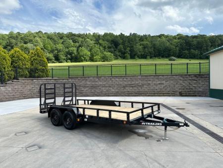 New PJ Trailers 16' Tandem Axle Utility (UL) - HD Mesh Gate
