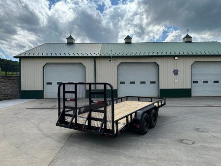 New PJ Trailers 16' Tandem Axle Utility (UL) - HD Mesh Gate