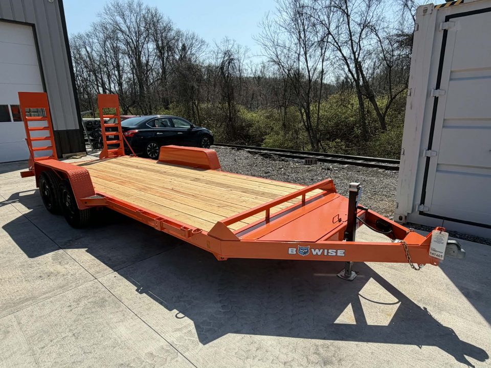 New 2026 BWISE 82x18' 10K Equipment Trailer - ORANGE