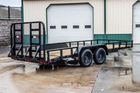New PJ Trailers 18' Tandem Axle Utility (UL) - HD Mesh Gate