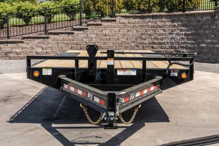 New PJ Trailers 20' I-Beam Deck Over with Slide in Ramps (F8)