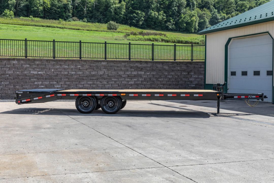 New PJ Trailers 24' I-Beam Deck Over with Monster Ramps (F8)