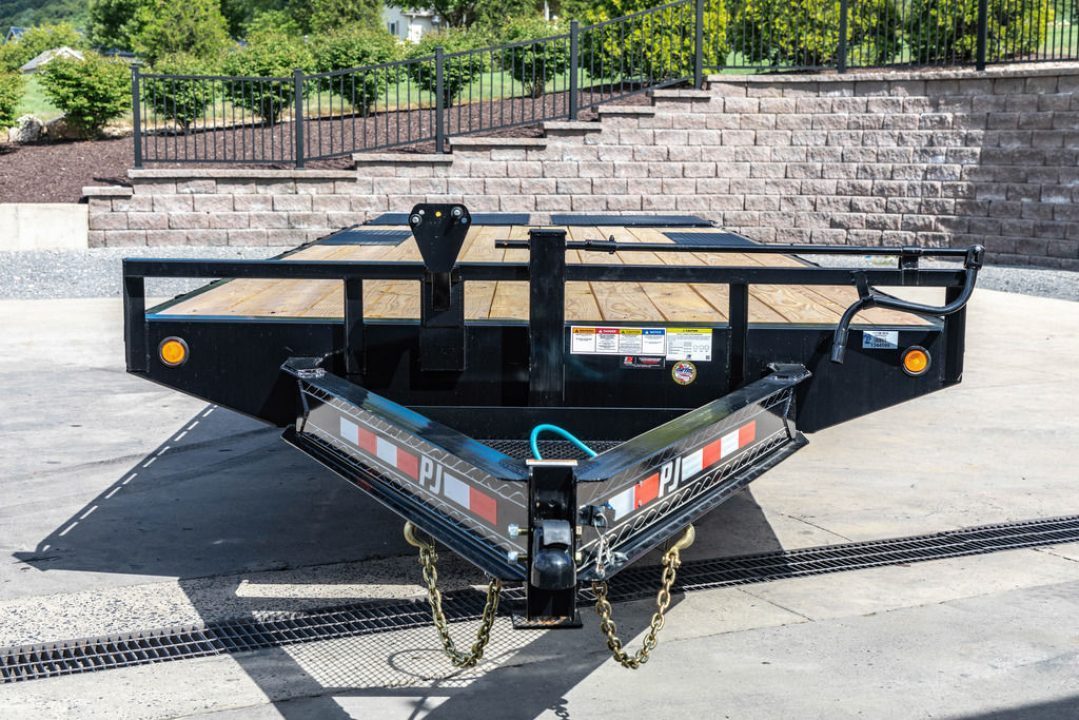 New PJ Trailers 24' I-Beam Deck Over with Monster Ramps (F8)