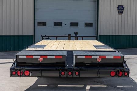New PJ Trailers 24' I-Beam Deck Over with Monster Ramps (F8)