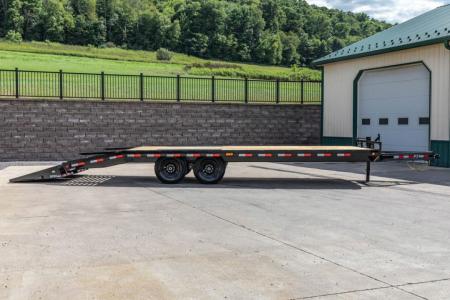 New PJ Trailers 24' I-Beam Deck Over with Monster Ramps (F8)
