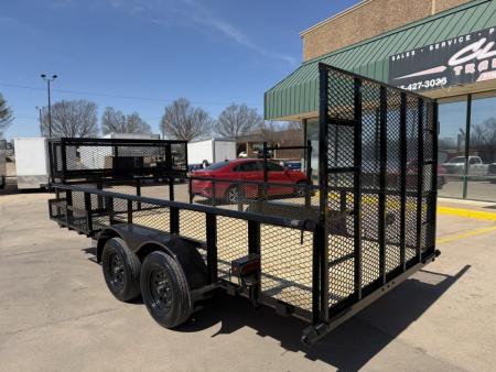 New #144207 2026 MP CUSTOMS 16 X 83 TANDEM AXLE PIPE TOP 7K LANDSCAPE TRAILER W/ 2' SIDES