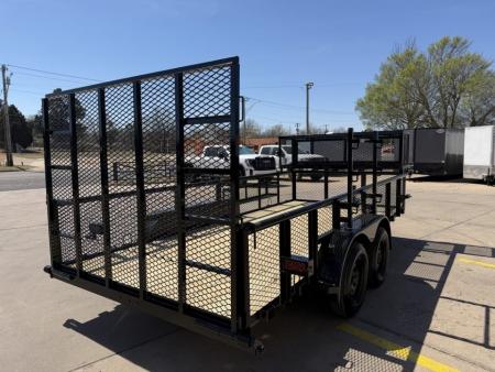New #144207 2026 MP CUSTOMS 16 X 83 TANDEM AXLE PIPE TOP 7K LANDSCAPE TRAILER W/ 2' SIDES