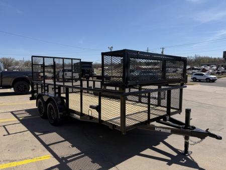 New #144207 2026 MP CUSTOMS 16 X 83 TANDEM AXLE PIPE TOP 7K LANDSCAPE TRAILER W/ 2' SIDES