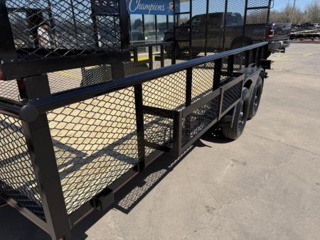 New #144207 2026 MP CUSTOMS 16 X 83 TANDEM AXLE PIPE TOP 7K LANDSCAPE TRAILER W/ 2' SIDES