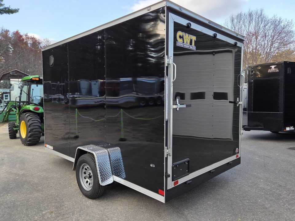 New 2026 Covered Wagon Trailers 7x12 extra height cargo trailer with rear ramp black Cargo / Enclosed Trailer