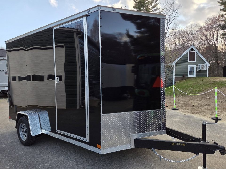 New 2026 Covered Wagon Trailers 7x12 extra height cargo trailer with rear ramp black Cargo / Enclosed Trailer