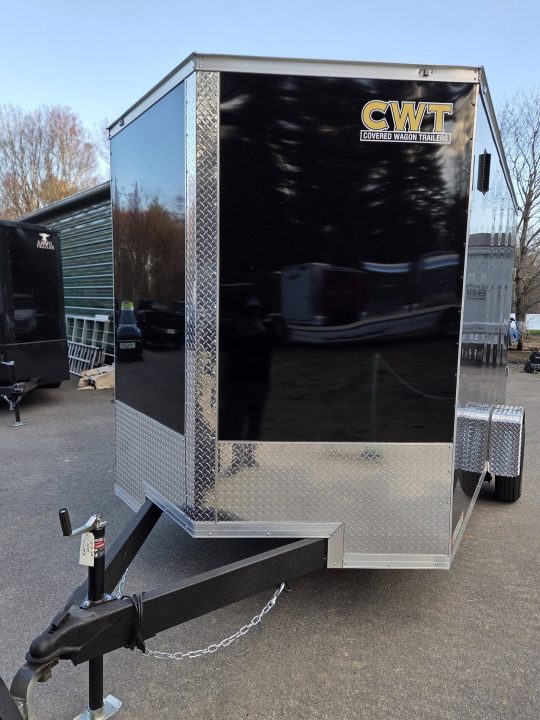 New 2026 Covered Wagon Trailers 7x12 extra height cargo trailer with rear ramp black Cargo / Enclosed Trailer