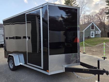 New 2026 Covered Wagon Trailers 7x12 extra height cargo trailer with rear ramp black Cargo / Enclosed Trailer