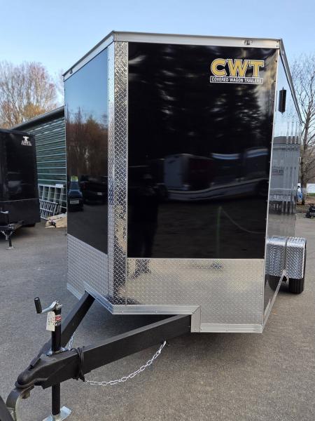 New 2026 Covered Wagon Trailers 7x12 extra height cargo trailer with rear ramp black Cargo / Enclosed Trailer