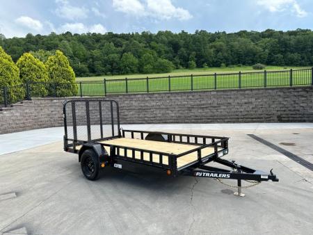 New PJ Trailers 12' Single Axle Utility (U7) - Side ATV Ramps