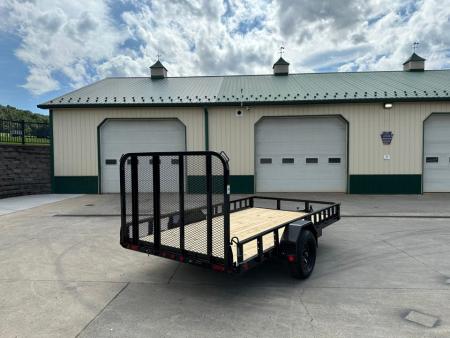 New PJ Trailers 12' Single Axle Utility (U7) - Side ATV Ramps