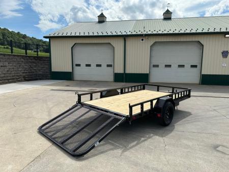 New PJ Trailers 12' Single Axle Utility (U7) - Side ATV Ramps