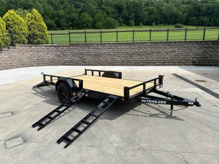 New PJ Trailers 12' Single Axle Utility (U7) - Side ATV Ramps