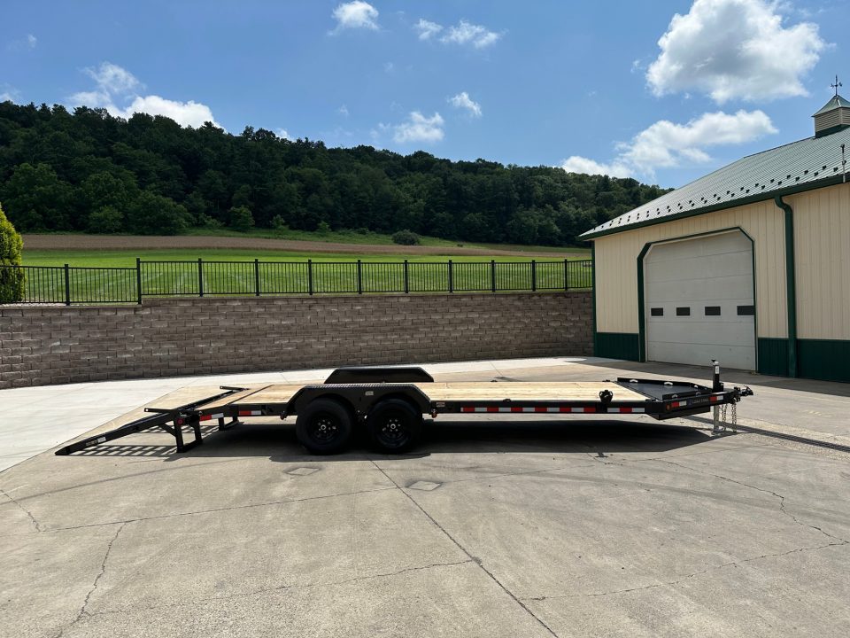 New Load Trail 20' I-Beam Equipment Trailer - Fold-up Ramps - 10K