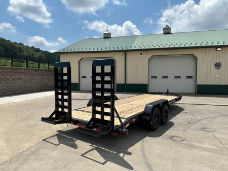 New Load Trail 20' I-Beam Equipment Trailer - Fold-up Ramps - 10K