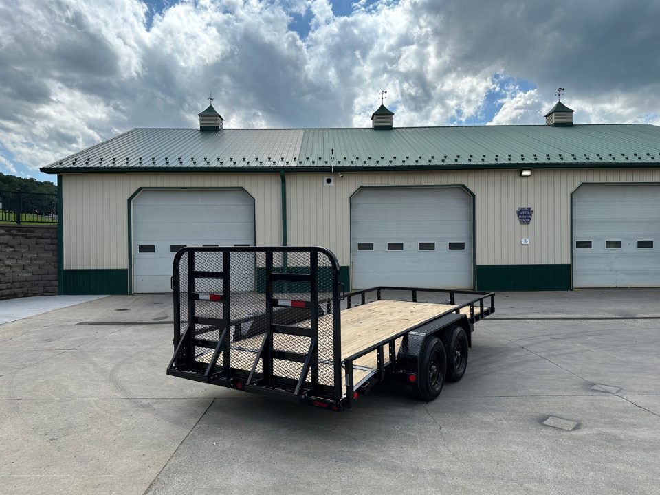 New PJ Trailers 16' Tandem Axle Utility (UL) - HD Mesh Gate