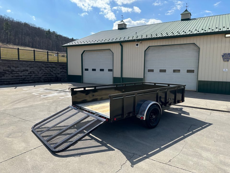 New PJ Trailers 12' Single Axle Utility - Solid Steel Sides - 5.2K Axle