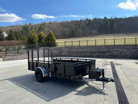 New PJ Trailers 12' Single Axle Utility - Solid Steel Sides - 5.2K Axle