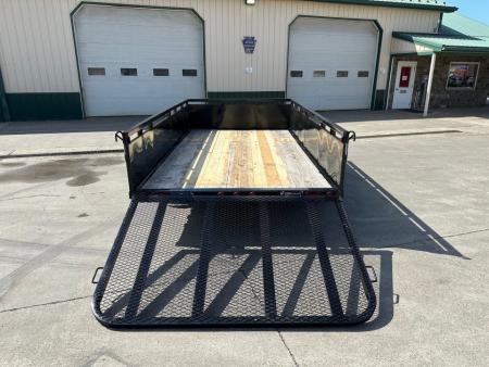 New PJ Trailers 12' Single Axle Utility - Solid Steel Sides - 5.2K Axle