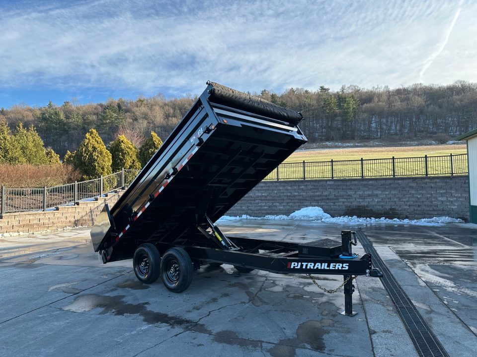 New PJ Trailers 14' Deckover Dump w/Fold-Down Sides (D8)