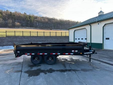 New PJ Trailers 14' Deckover Dump w/Fold-Down Sides (D8)