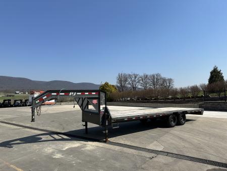 Used 2022 PJ Trailers LS 25' Gooseneck with Slide in Ramps