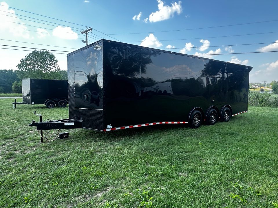 New 2026 Rock Solid Cargo 8.5x28 Race Trailer-Finished Interior-7'6" Interior-Triple 7000 TORSIONS -HD RAMP-10" BOGEY WHEELS