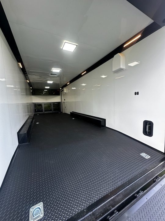 New 2026 Rock Solid Cargo 8.5x28 Race Trailer-Finished Interior-7'6" Interior-Triple 7000 TORSIONS -HD RAMP-10" BOGEY WHEELS