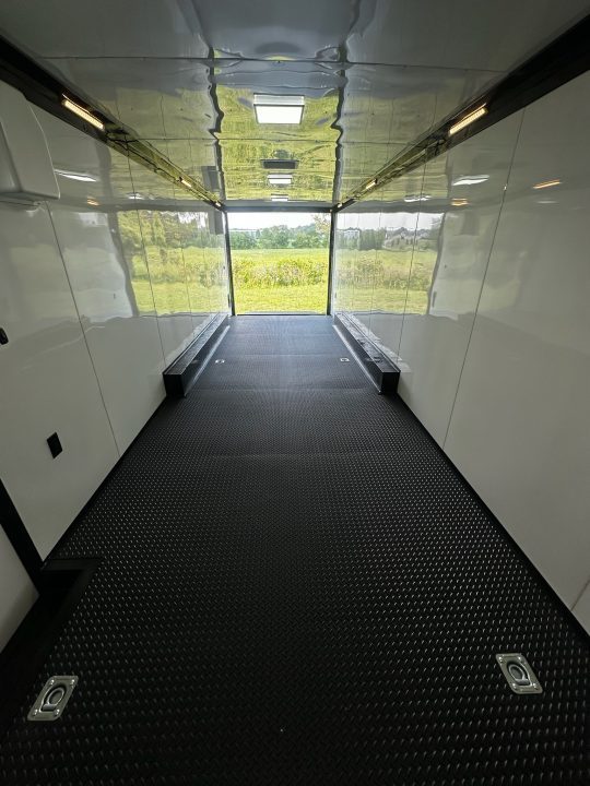 New 2026 Rock Solid Cargo 8.5x28 Race Trailer-Finished Interior-7'6" Interior-Triple 7000 TORSIONS -HD RAMP-10" BOGEY WHEELS