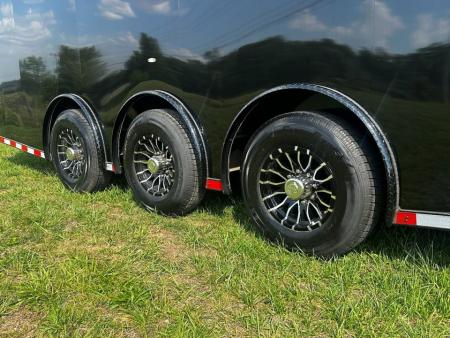 New 2026 Rock Solid Cargo 8.5x28 Race Trailer-Finished Interior-7'6" Interior-Triple 7000 TORSIONS -HD RAMP-10" BOGEY WHEELS