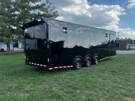New 2026 Rock Solid Cargo 8.5x28 Race Trailer-Finished Interior-7'6" Interior-Triple 7000 TORSIONS -HD RAMP-10" BOGEY WHEELS