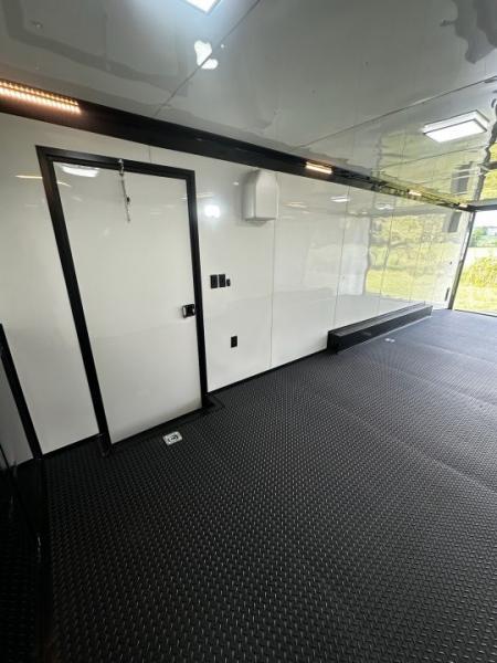 New 2026 Rock Solid Cargo 8.5x28 Race Trailer-Finished Interior-7'6" Interior-Triple 7000 TORSIONS -HD RAMP-10" BOGEY WHEELS