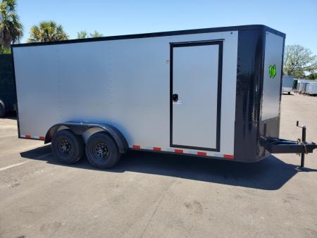 New 2026 Arising 7X16 TANDEM AXLE 10000 LB GVWR(2-5200 LB AXLES) Cargo / Enclosed Trailer WITH 7FT INTERIOR HEIGHT, BLACKOUT PACKAGE, 1 PIECE ALUMINUM ROOF, .080 POLYCORE EXTERIOR