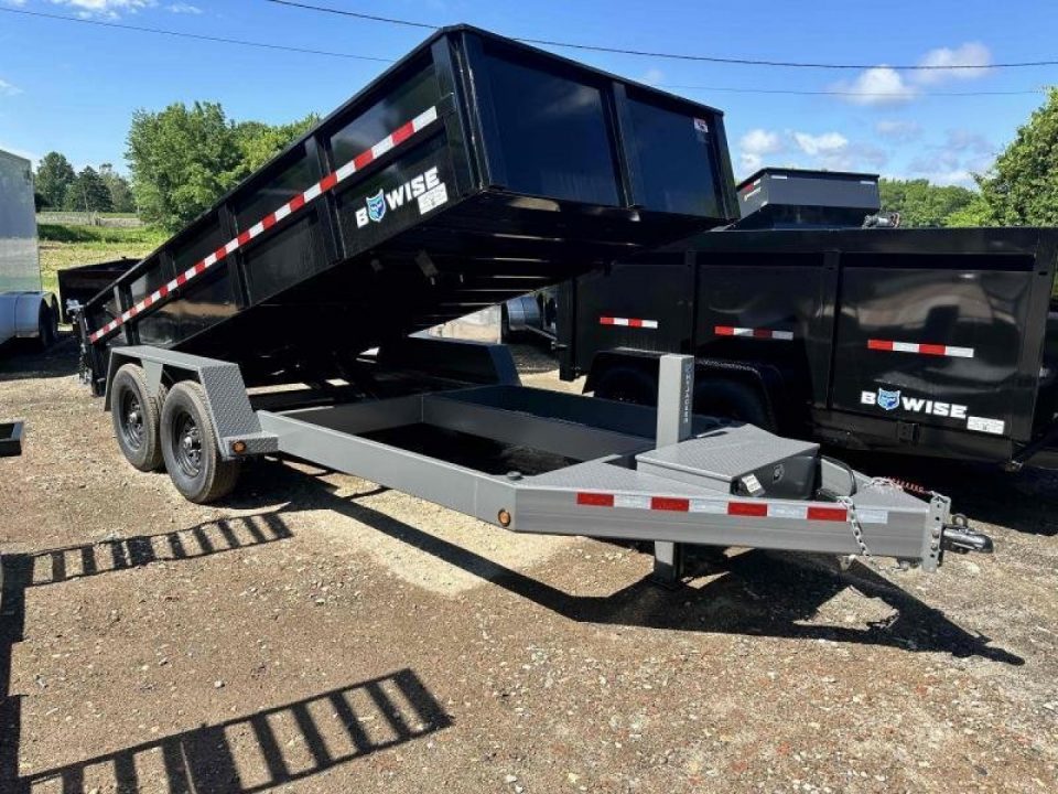 New 2026 BWISE 7x16 15400 GVW with ramps Dump Trailer