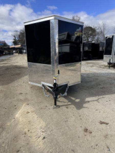 New 2026 Covered Wagon Trailers 5x8SA Cargo / Enclosed Trailer / Ramp Rear Door / Side Door w/ Bar Lock / .080 Black Polycore Siding / 66.5  Interior Height