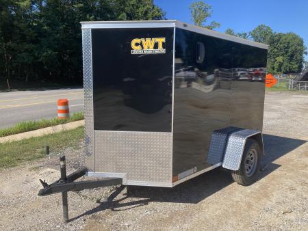 New 2026 Covered Wagon Trailers 5x8SA Cargo / Enclosed Trailer / Ramp Rear Door / Side Door w/ Bar Lock / .080 Black Polycore Siding / 66.5  Interior Heightt
