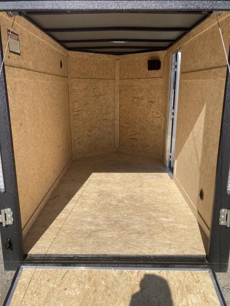 New 2026 Covered Wagon Trailers 5x8SA Cargo / Enclosed Trailer / Ramp Rear Door / Side Door w/ Bar Lock / .080 Black Polycore Siding / 66.5" Interior Heightt
