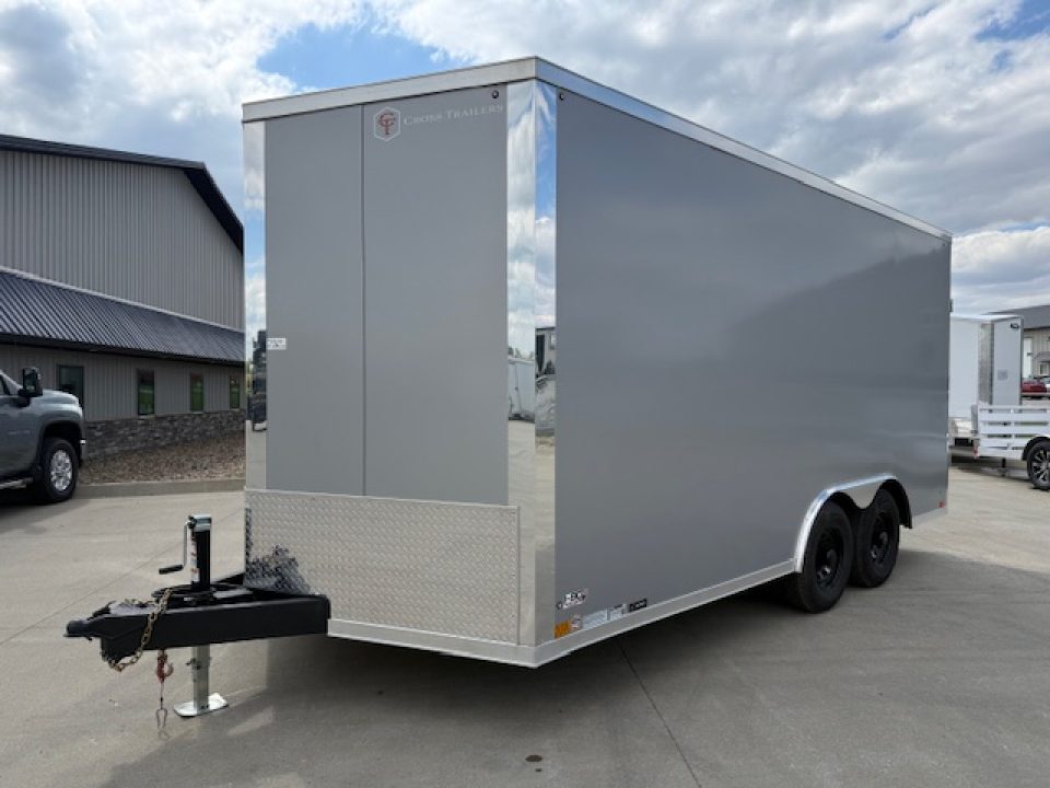 New 2026 Cross Silver Alpha 8.5'x16' 10k Flat Top V-Nose Enclosed Cargo Trailer